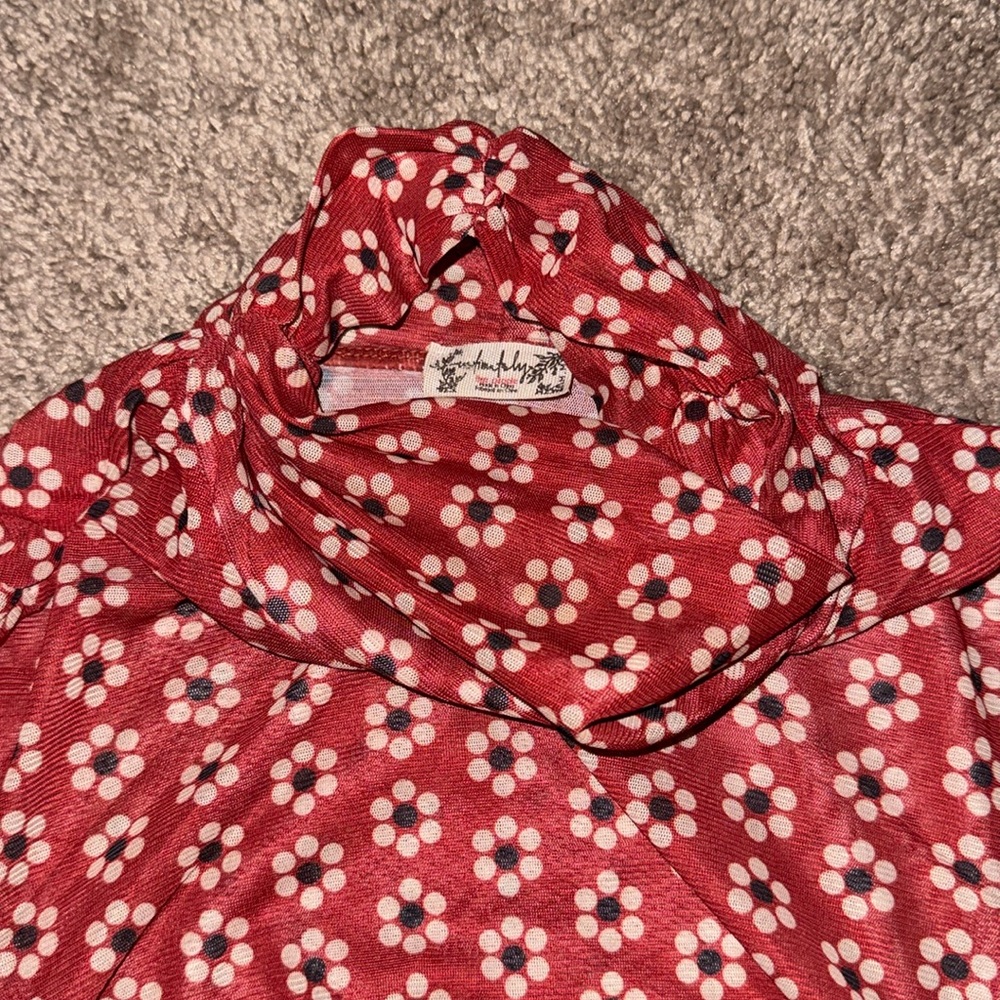 Diane Von Furstenberg Red Floral Blouse
